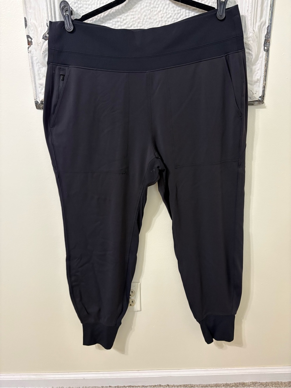 Black Jogger Pants with back Zip Pockets